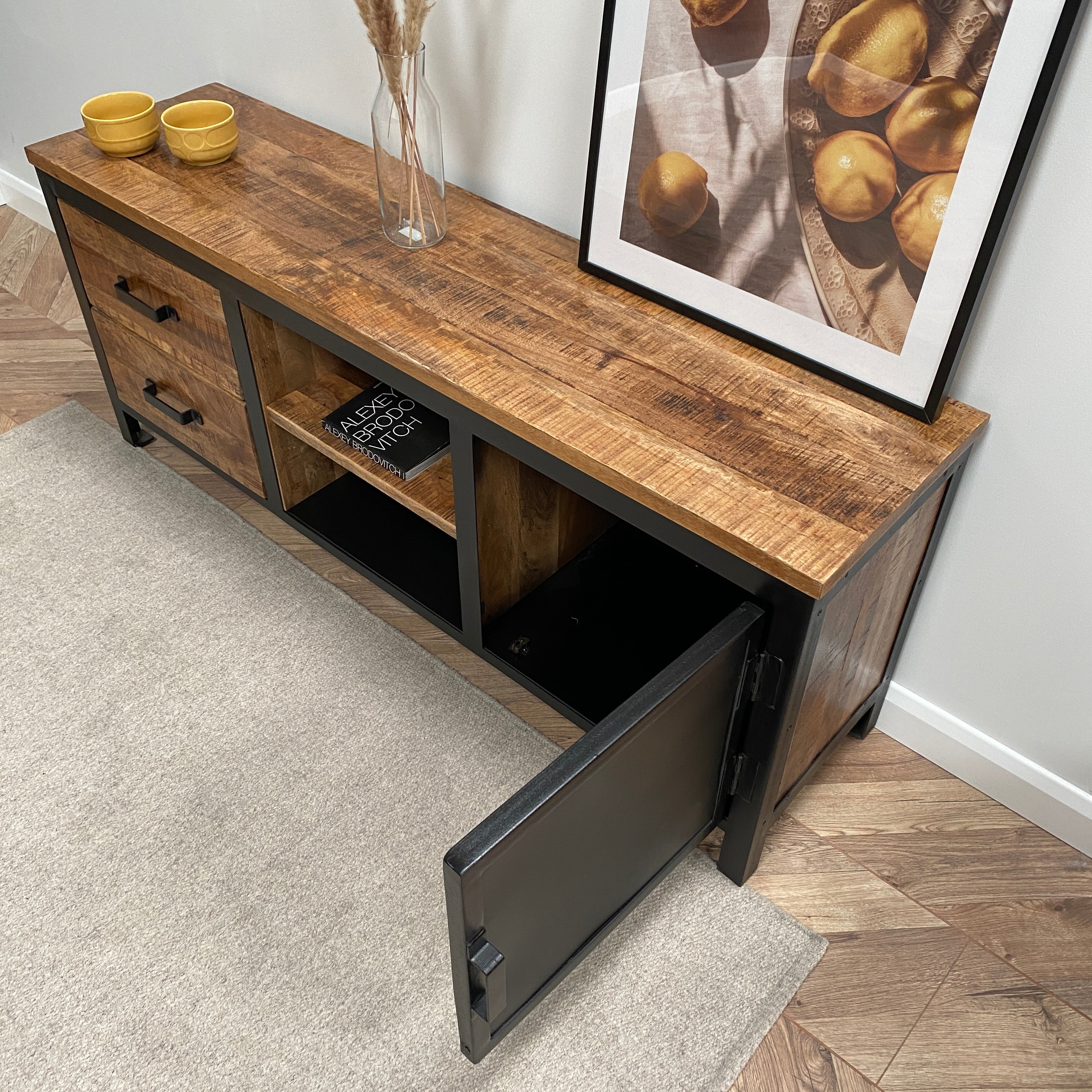 Sara Medium Industrial Style TV Unit