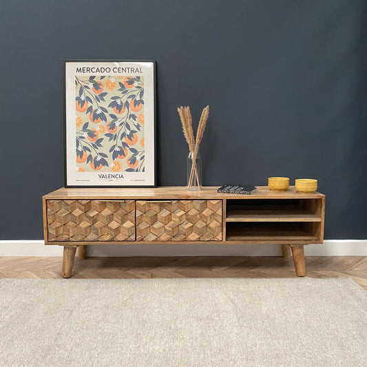 Iona Solid Mango Wood Large TV Unit