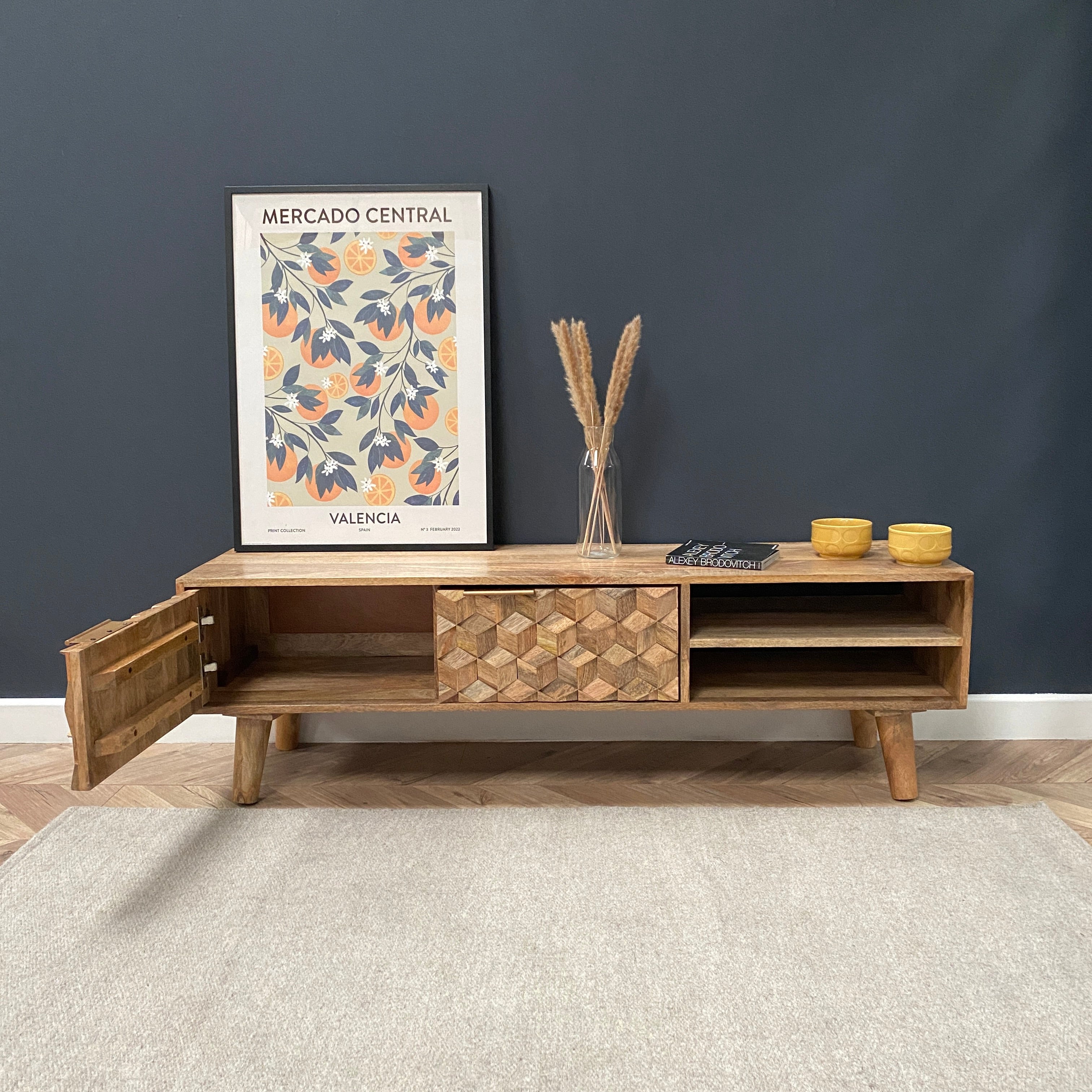 Iona Solid Mango Wood Large TV Unit