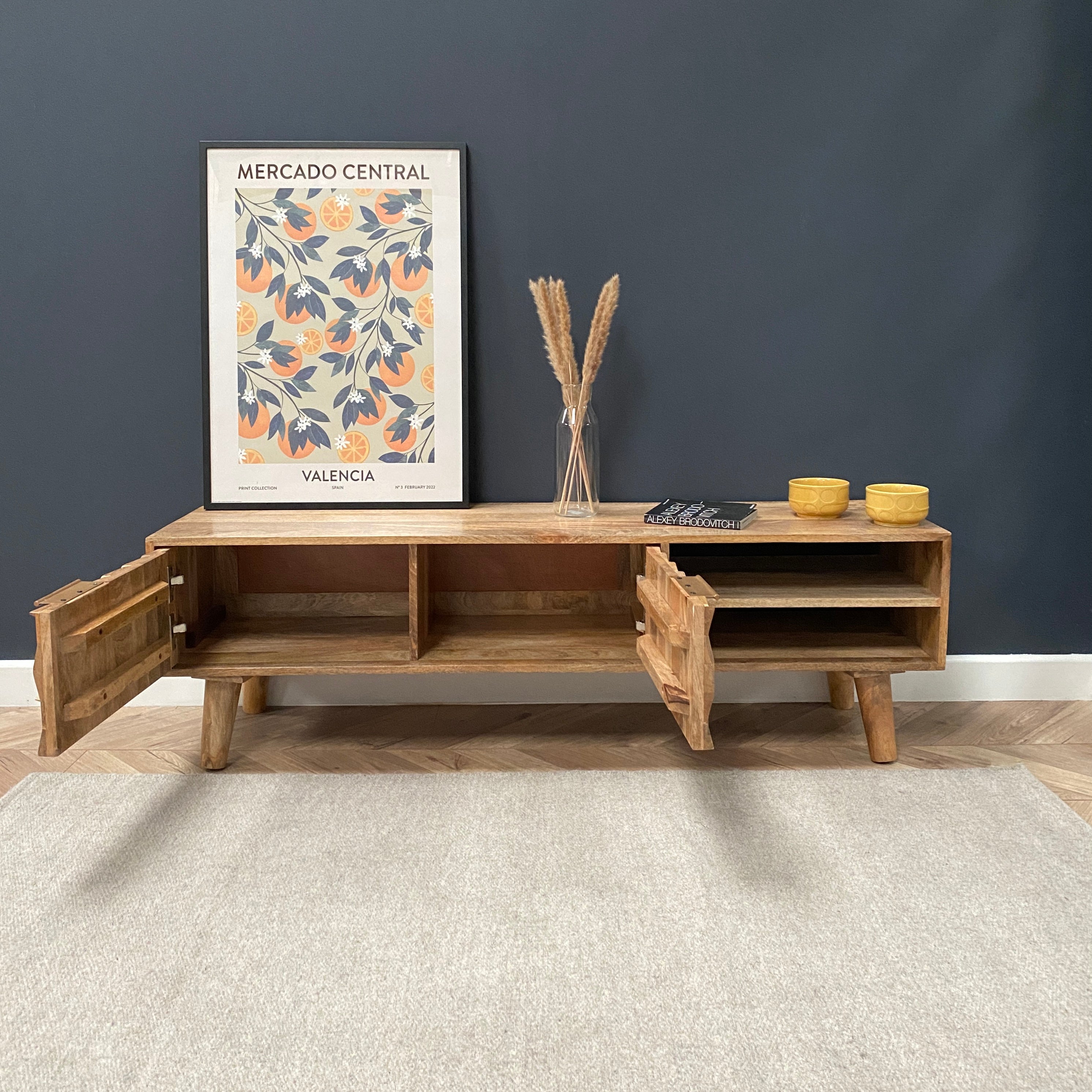 Iona Solid Mango Wood Large TV Unit