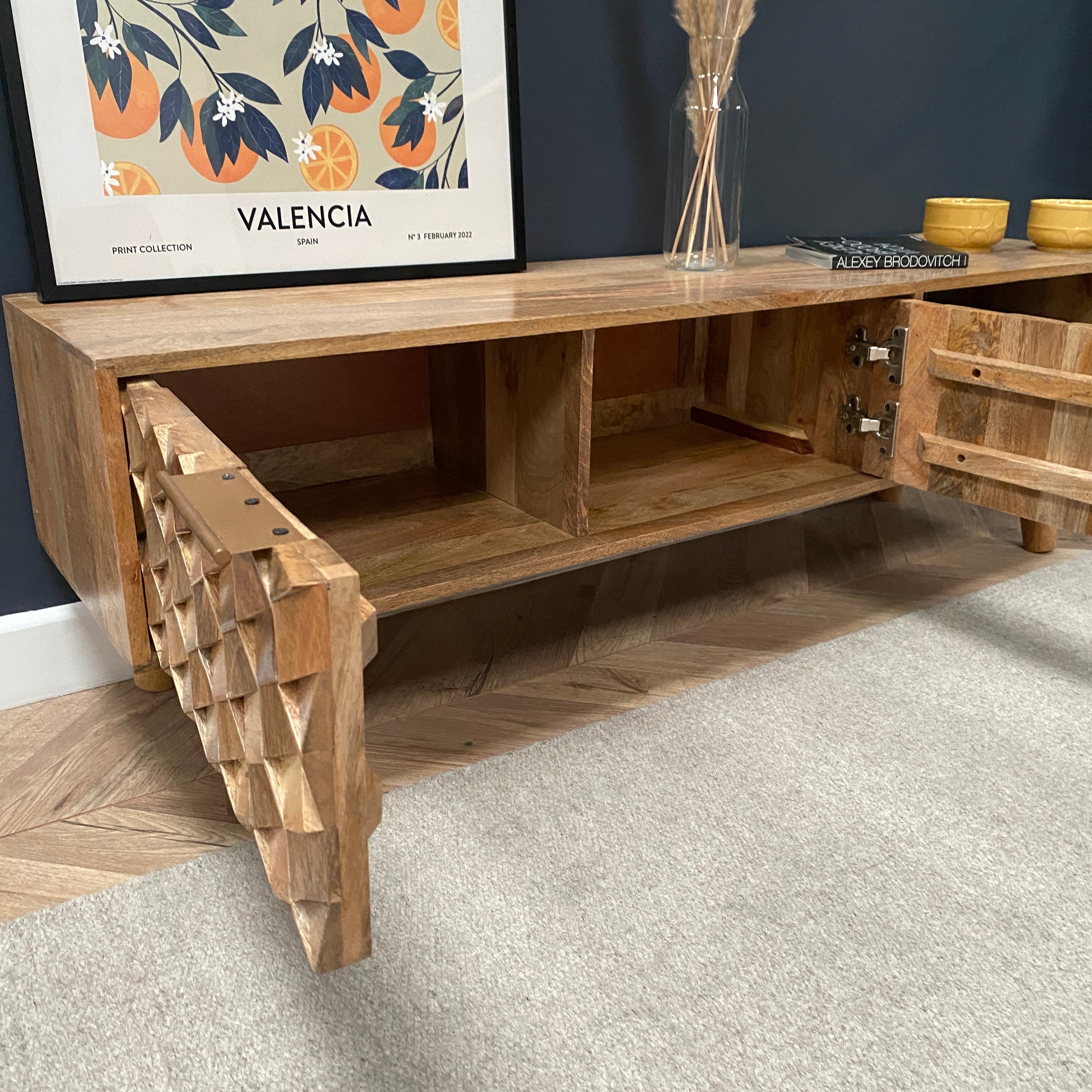 Iona Solid Mango Wood Large TV Unit