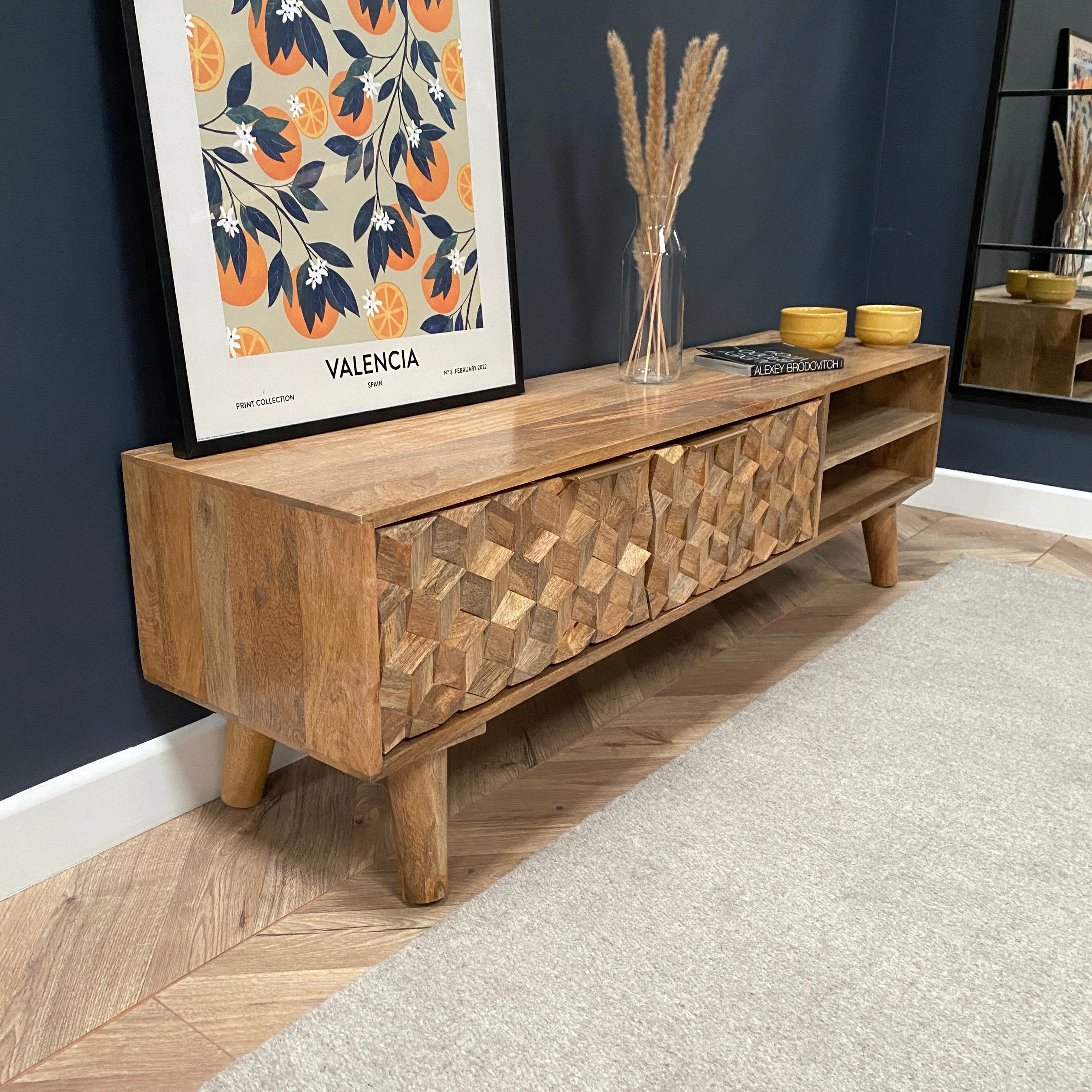 Iona Solid Mango Wood Large TV Unit