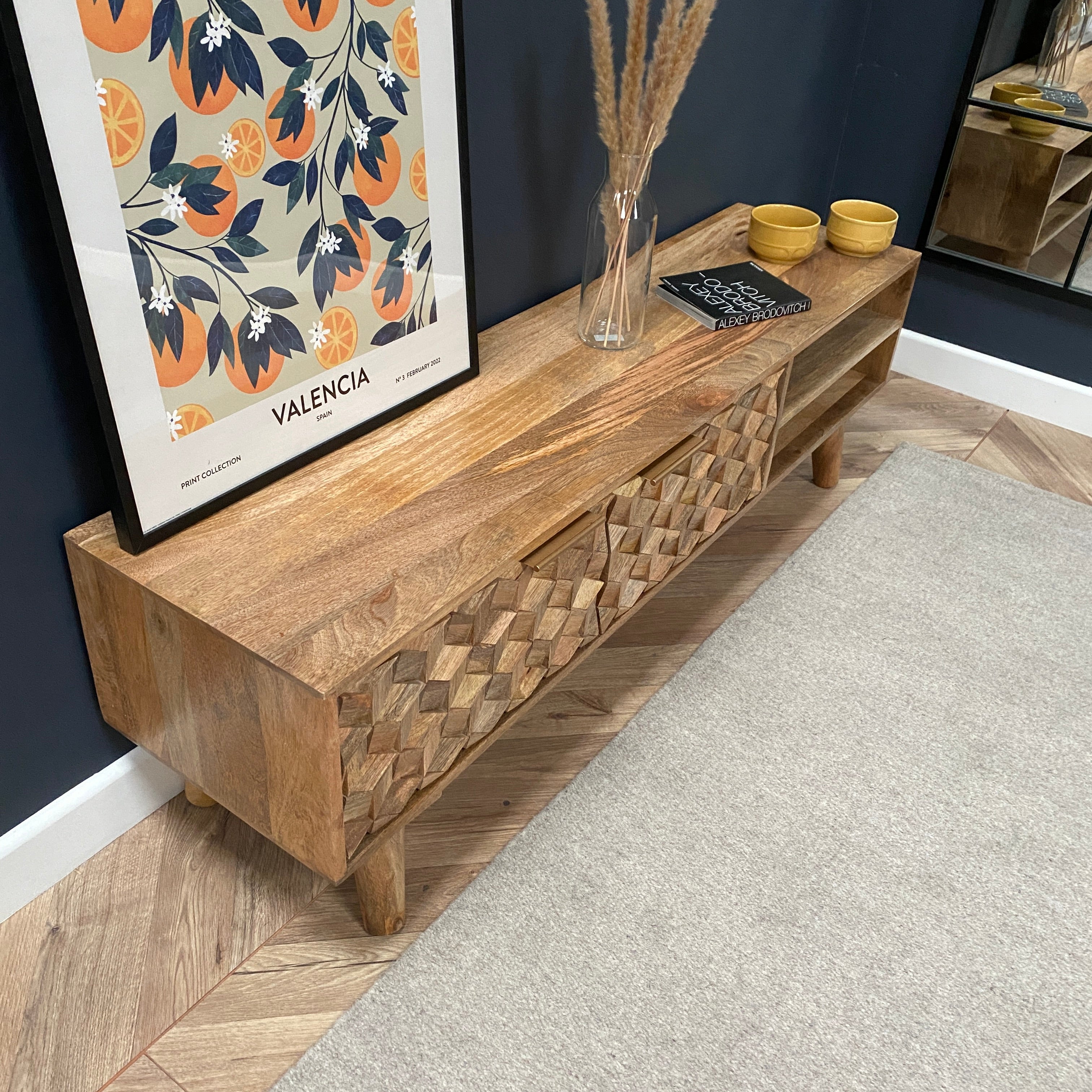 Iona Solid Mango Wood Large TV Unit