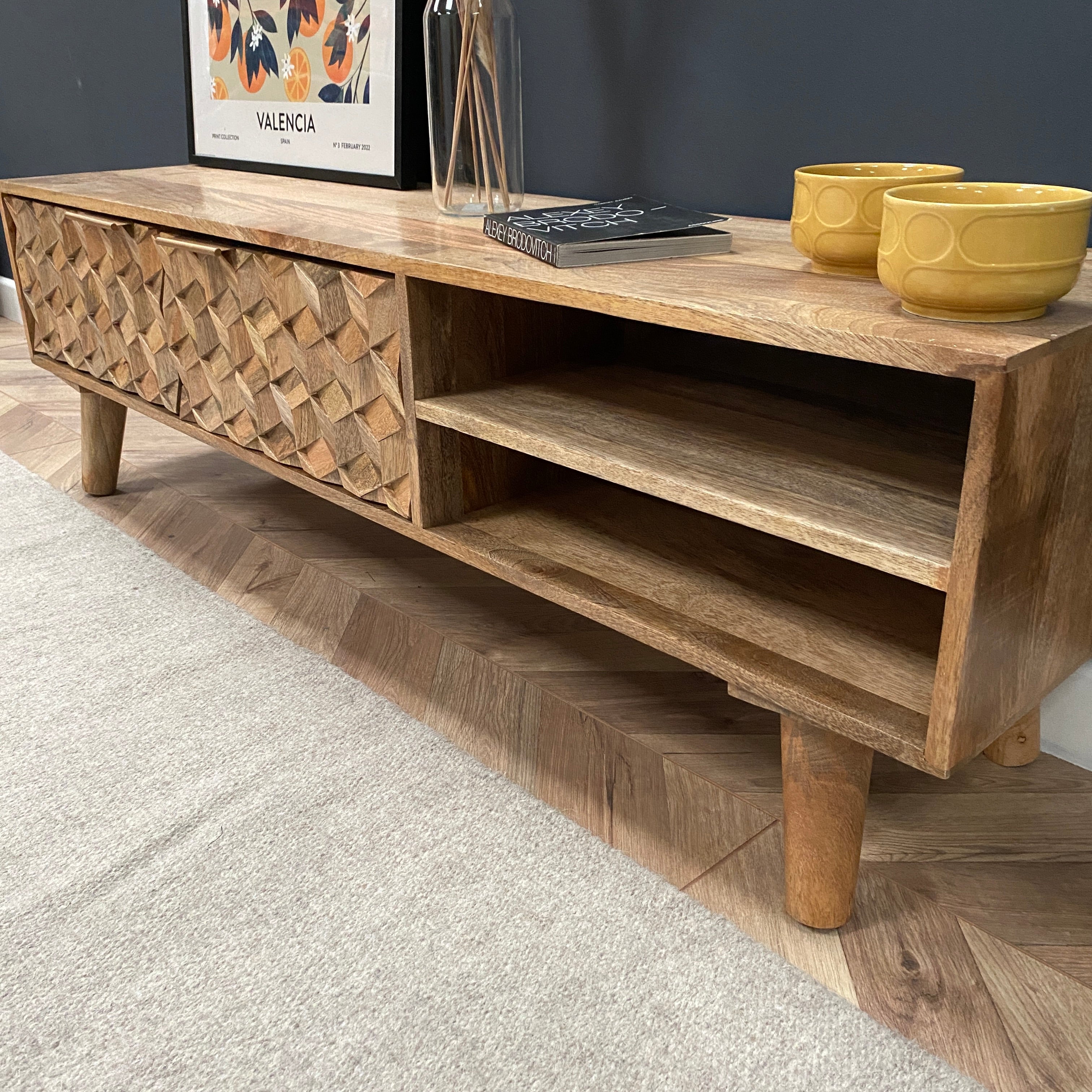 Iona Solid Mango Wood Large TV Unit