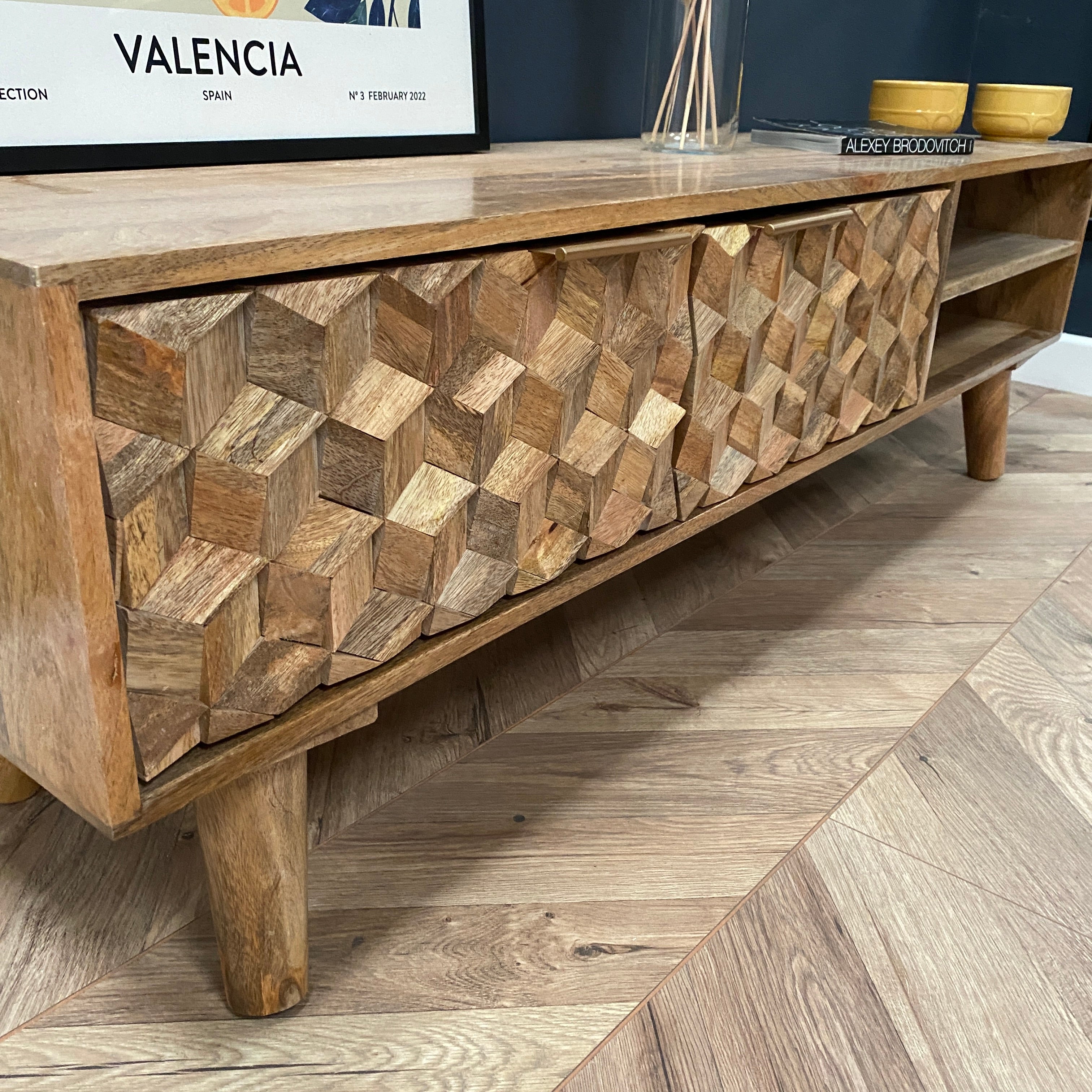 Iona Solid Mango Wood Large TV Unit