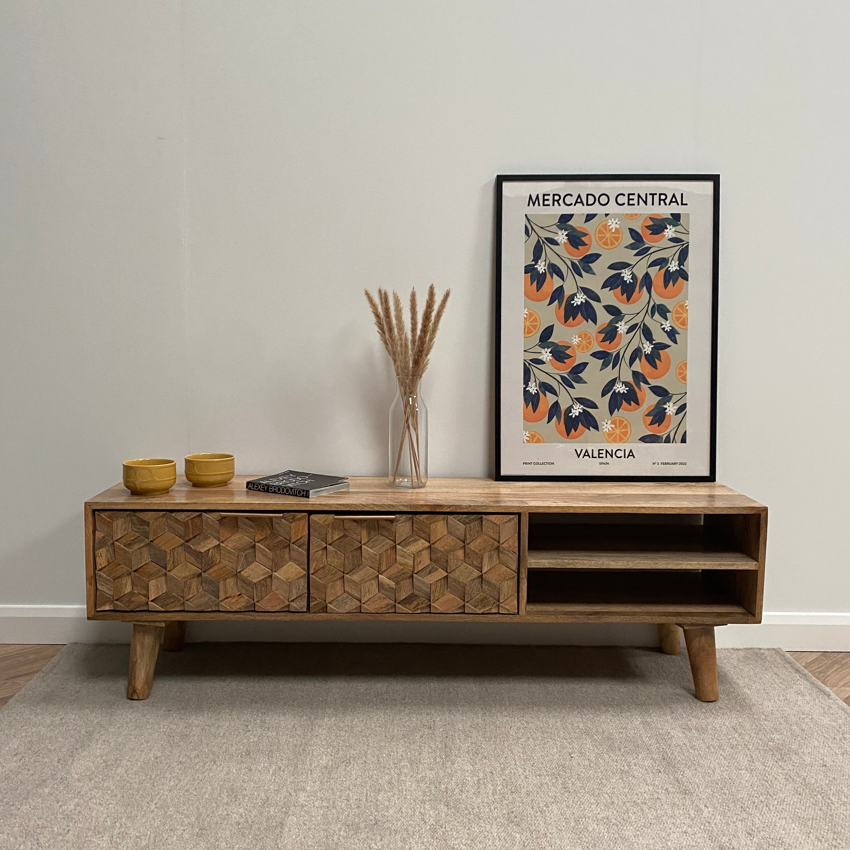 Iona Solid Mango Wood Large TV Unit