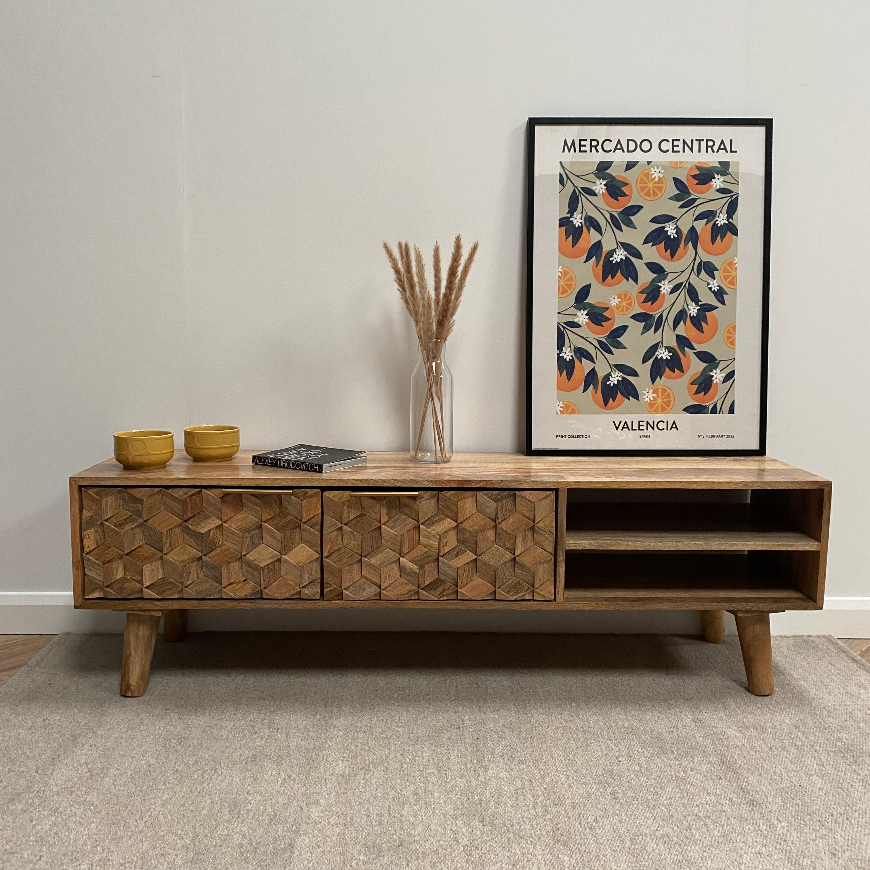 Iona Solid Mango Wood Large TV Unit