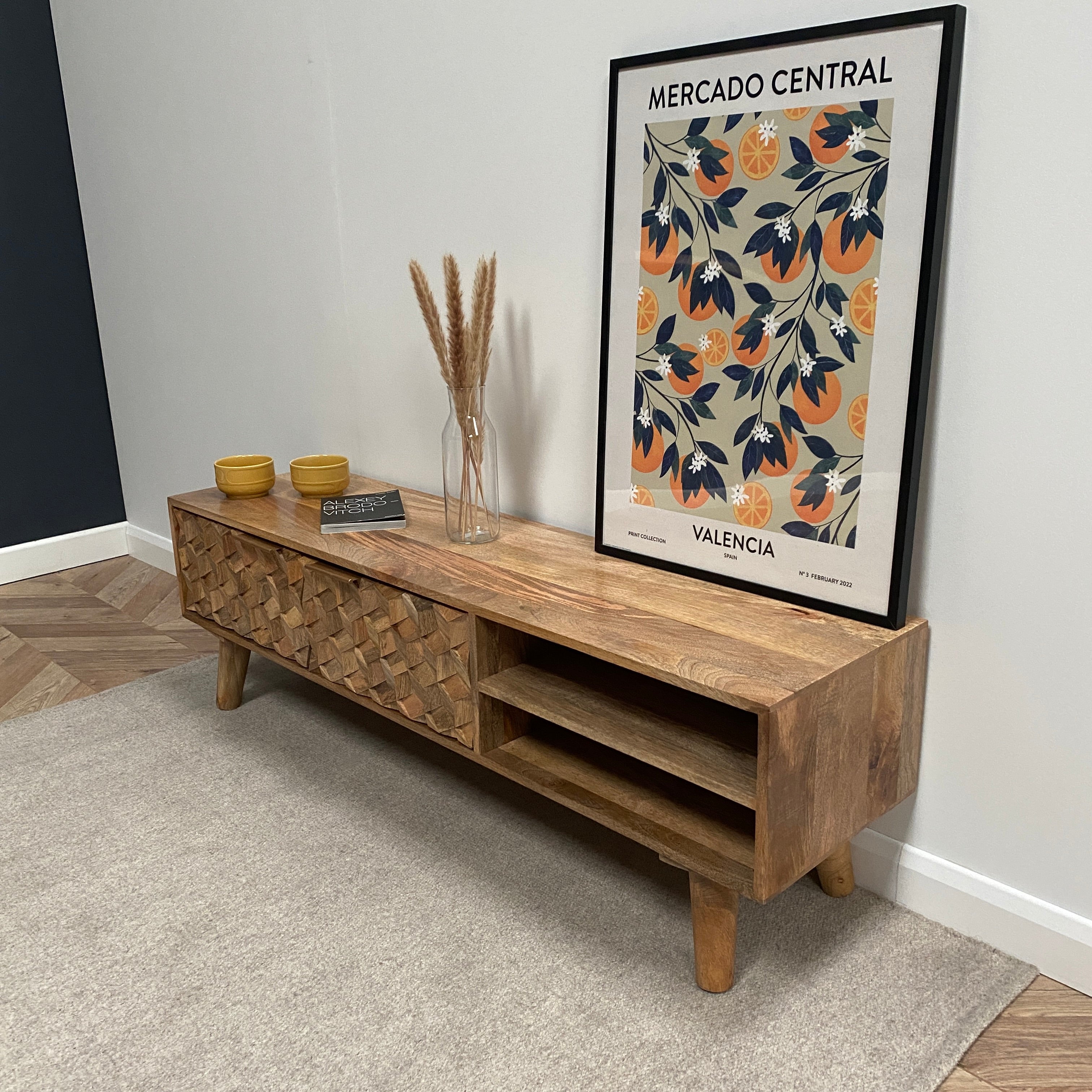 Iona Solid Mango Wood Large TV Unit