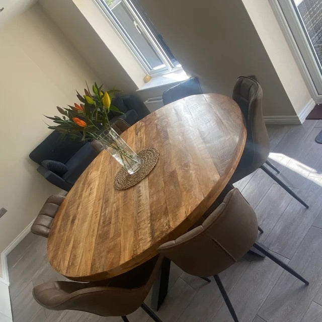 Sara Solid Mango Wood Dining Table Walnut (4 Sizes)