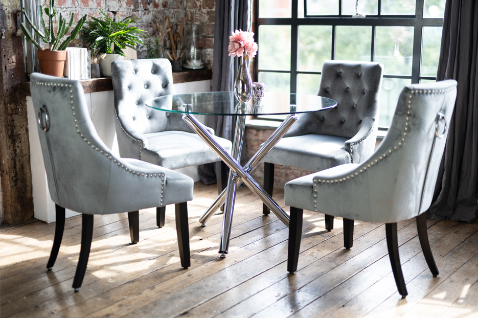 Portia Dining Chairs in Grey (2pk)