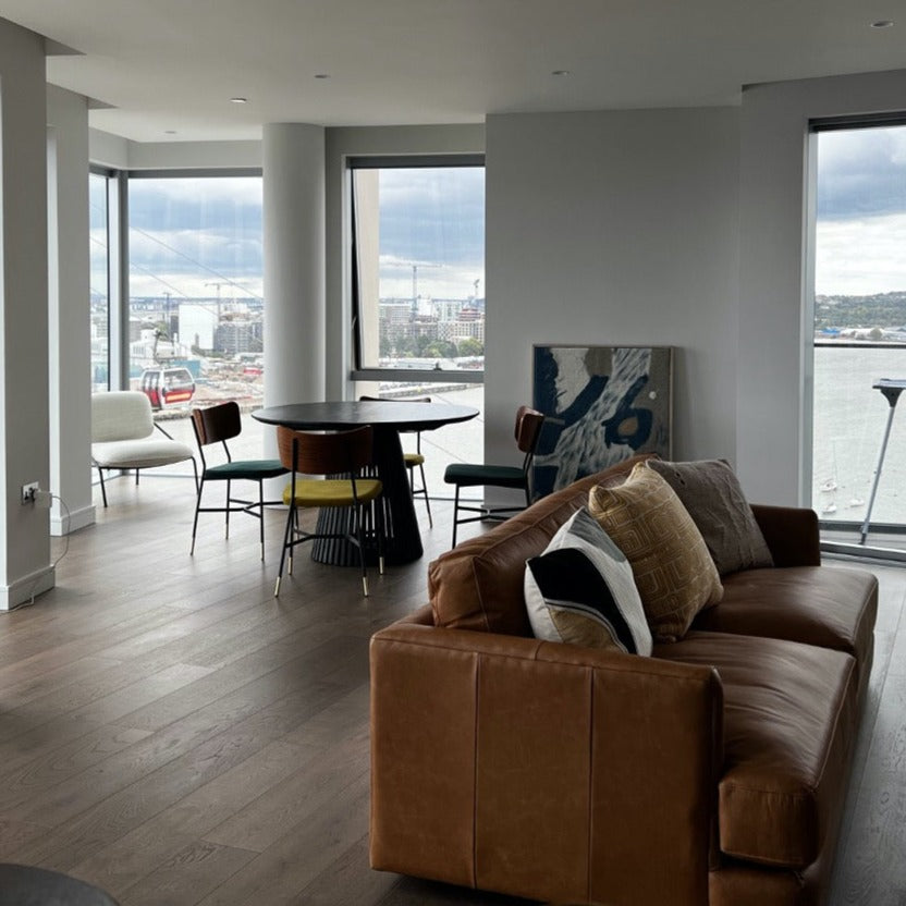 Remi Round Solid Mango Wood Dining Table Black (4 Sizes)