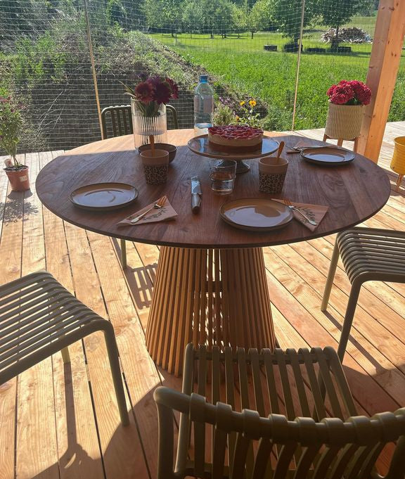 Remi Round Solid Acacia Wood Dining Table Natural (4 Sizes)