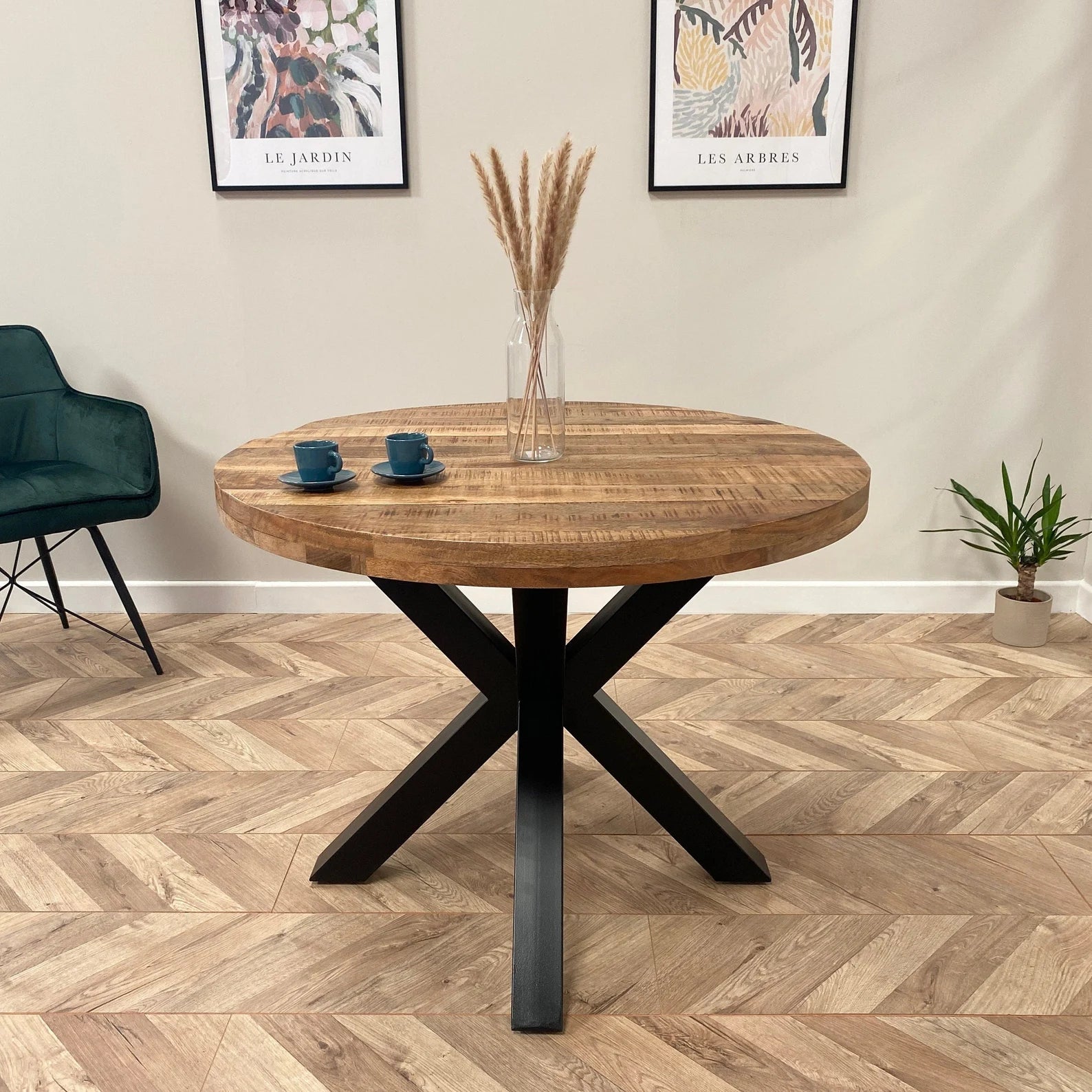 Sara Dining Set with 2-6 Ava Dining Chairs in Grey