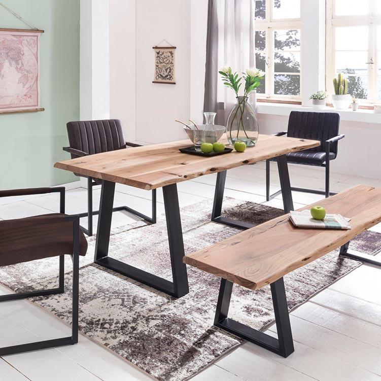 Indiana Dining Table and Bench Set (2 Colours and 2 Sizes)