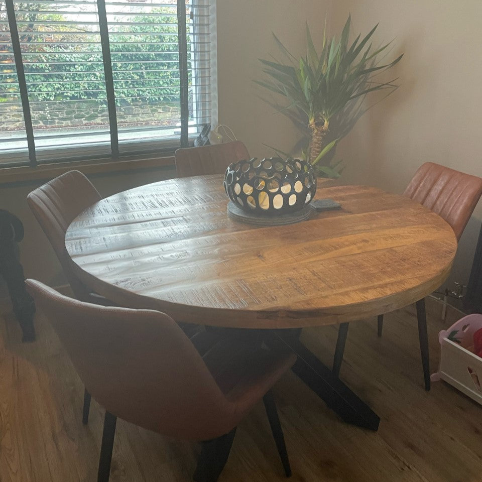 Sara Solid Mango Wood Dining Table Walnut (4 Sizes)